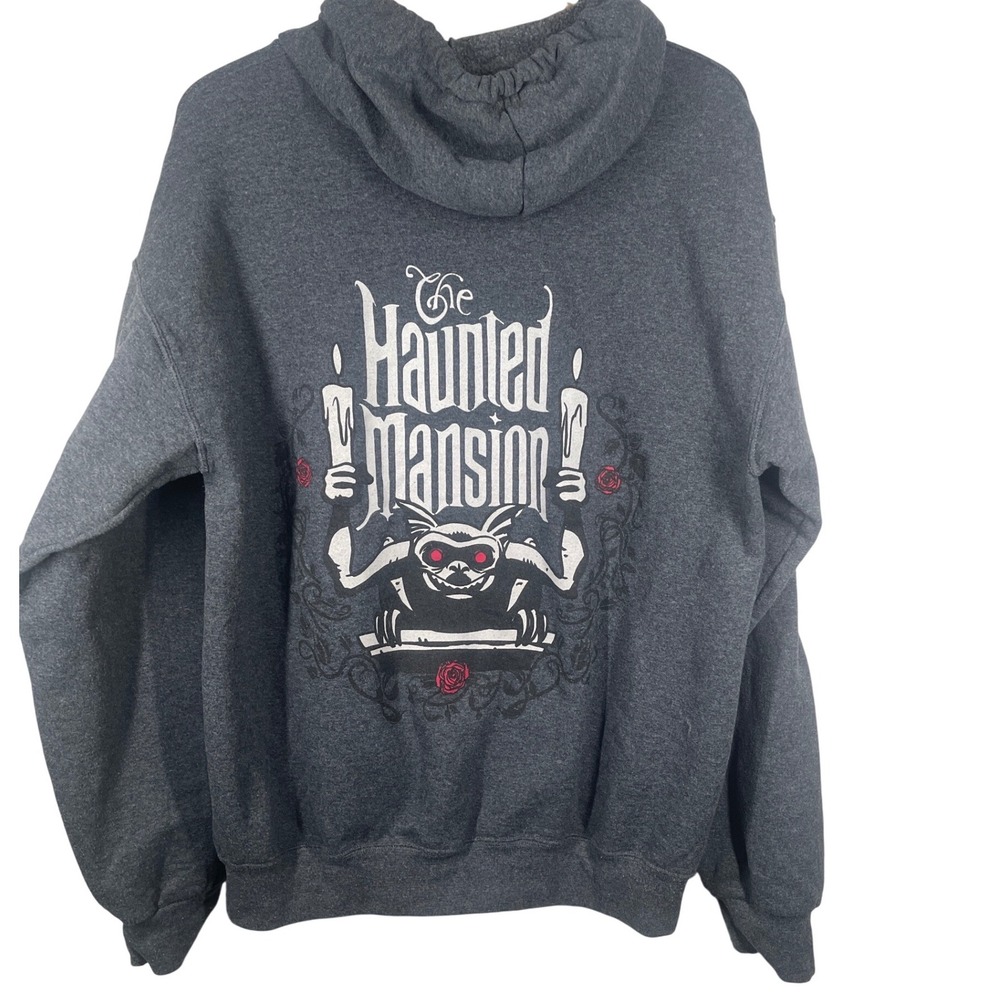 Disney Parks The Haunted Mansion Gargoyle Zip Up Hoodie Gray Large